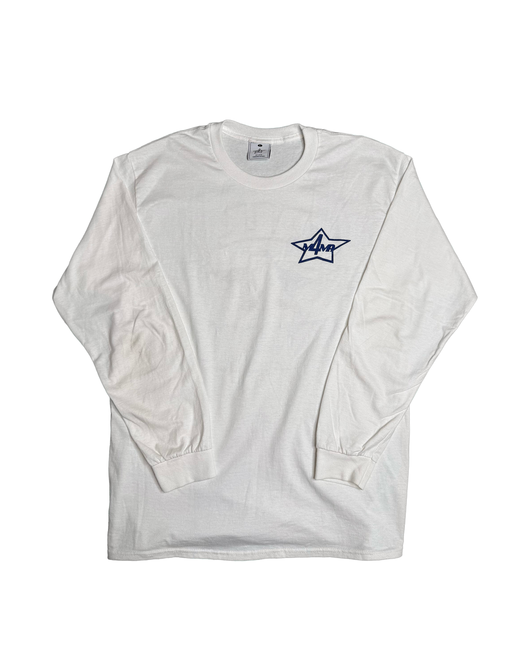 T-SHIRT LONGSLEEVE BLANC/NAVY